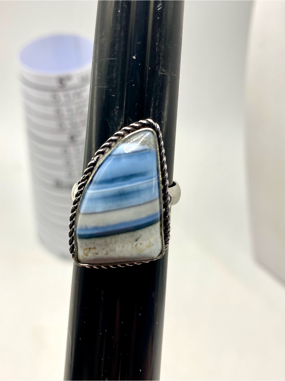 Handcrafted Owyhee Opal Stone Sterling Plated Ring